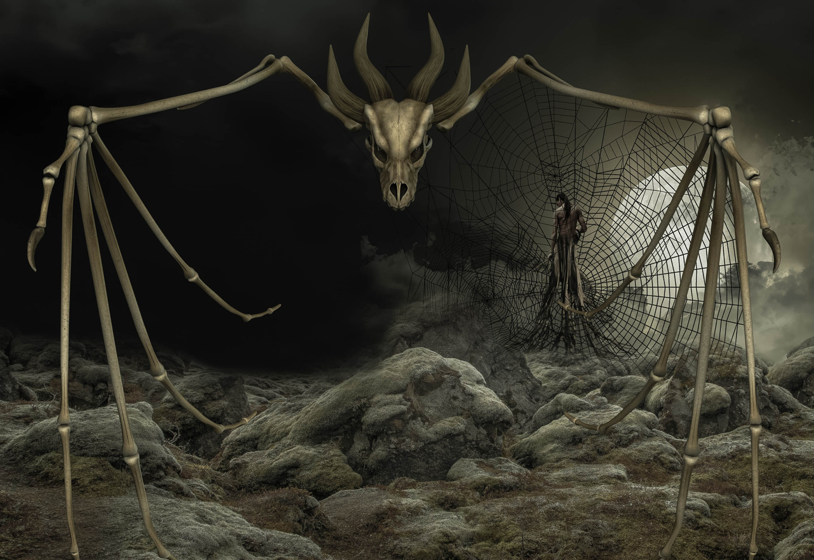 devil-skull-spiderweb